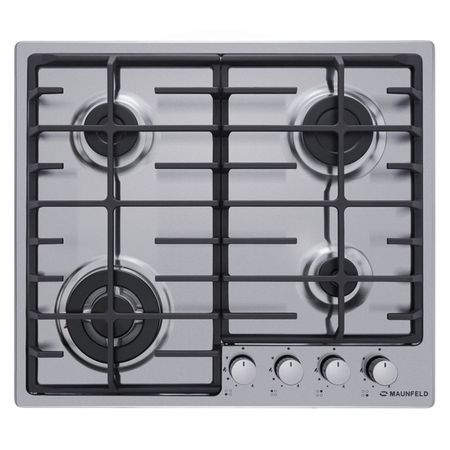 поверхность газовая MAUNFELD EGHS.64.63CS/G 4 конфорки нержавеющая сталь/чугун серебристый для toyota roomy 2016 2020 нержавеющая порога панели потертости пластины удар шаг накладка протектор