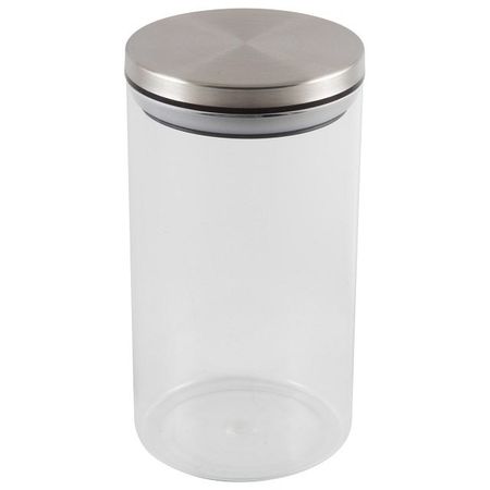 банка для продуктов MALLONY Oceano 1л круглая стекло, нерж.сталь, силикон, пластик банка для продуктов todelia simplicity 1 6л круглая стекло пробка силикон