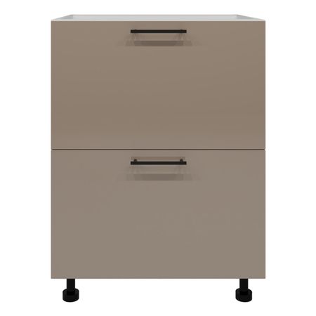 шкаф напольный Мокко глянец 820х600х504мм 2 ящика МДФ/ЛДСП