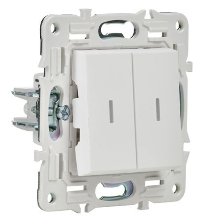 выключатель 2-клавишный IEK Skandy с/и 10А арктический белый розетка 1 пост iek skandy с з с ш 16а арктический белый