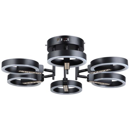 люстра потолочная светодиодная DECITY Драйв 6х10Втх2 LED металл акрил черный люстра потолочная светодиодная decity драйв 2х31вт 2х43вт 5вт led пульт акрил серый