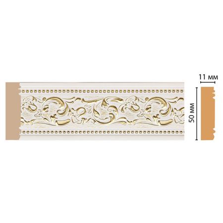 молдинг DECOMASTER 51х11х2400 мм белый полистирол, арт.156-54 молдинг decomaster 51х11х2400 мм   полистирол арт 156 6
