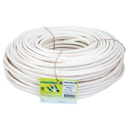 кабель ПВС ЭлПроКабель гибкий круглый 3х1,5 ГОСТ 100м белый huano микропереключатель кнопки мыши 90м 100м