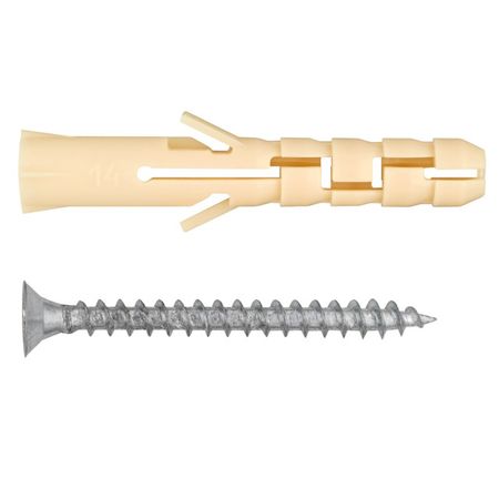 дюбель распорный нейлоновый PND 6x40мм с шурупом 4x50мм 50шт дюбель распорный нейлоновый pnd 10х50мм 50шт