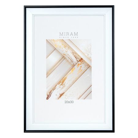 фоторамка МИРАМ 200х300мм черно-белая пластик подставка для украшений samonica черно белая