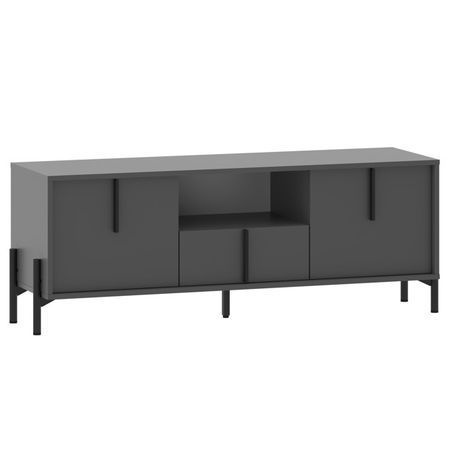 тумба ТВА Тео 1400х400х512мм антрацит ЛДСП ящик выдвижной flowbox 76 8x18 92x50 44 см лдсп антрацит