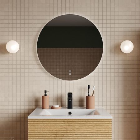 зеркало для ванной IDDIS Bild 60 см с LED-подсветка антизапотевание cенсор зеркало для ванной iddis edifice 60х70см led подсветка антизапотевание сенсор диммер