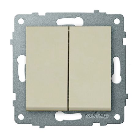 выключатель 2-клавишный OVIVO Лофт крем переключатель 1 клавишный ne ad aras крем