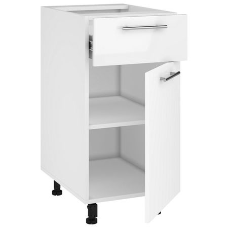 шкаф напольный Белый глянец 400х520х820мм 1 ящик 1 дверь МДФ/ЛДСП пленка самокл gekkofix 45смх2м красная глянец арт 10036