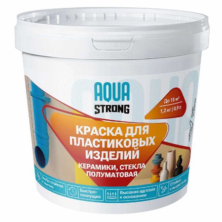 краска в/д AQUASTRONG для пластика, керамики, стекла полуматовая  350 гр белая, арт.4607130866559 пиратский корабль из пластика bgvfive