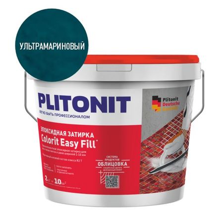затирка для швов PLITONIT Colorit EasyFill эпокс. 1-10мм 2кг ультрамариновая затирка для швов plitonit colorit easyfill 1 10мм 1кг бежевая