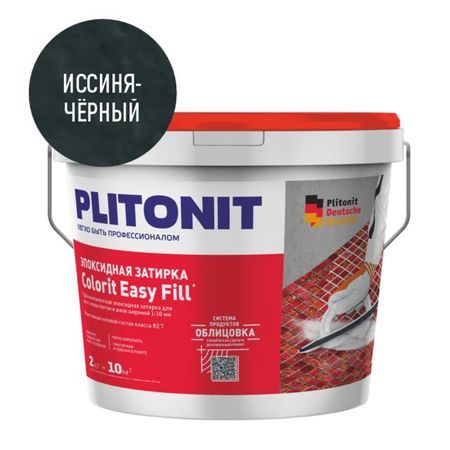 затирка для швов PLITONIT Colorit EasyFill эпокс. 1-10мм 2кг иссиня-черная затирка для швов plitonit colorit easyfill 1 10мм 1кг бежевая