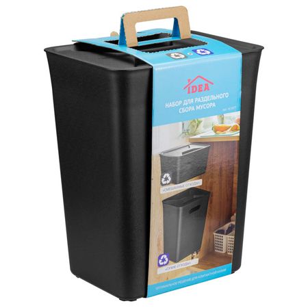 набор для мусора IDEA 6/12л для раздельного сбора с крепежом пластик пластиковые вакуумные пробирки для сбора крови 10 мл 100 шт