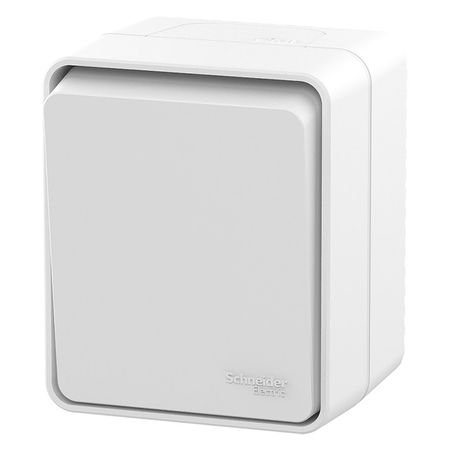 выключатель самовозвратный (кнопка) SYSTEME ELECTRIC Atlas Design Profi54 белый блок выключатель 1 клавишный и розетка с з с ш atlas design profi54 горизонтальный белый