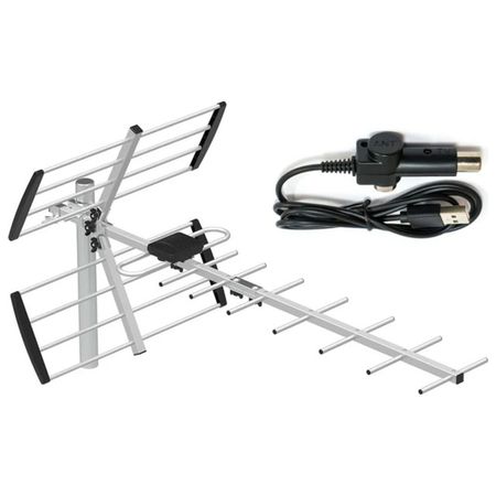 антенна уличная активная DORI 9390 с усилителем 38Дб с инжектором питания USB антенна наружная cadena 2020af активная с усилителем