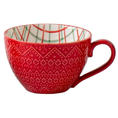 кружка TODELIA Орнамент полосы 390мл костяной фарфор