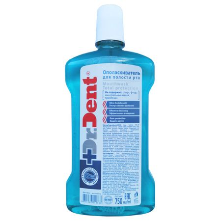 ополаскиватель для полости рта DR.DENT Total Protection 750мл никоретте вкус мятный таблетки для рассасывания п о плен 2мг 20шт