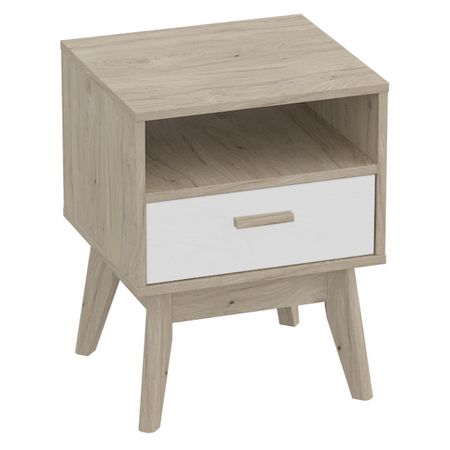 тумба прикроватная Калгари 440x400x570мм дуб натуральный светлый/белый матовый натуральный кристалл кварц белый кластер