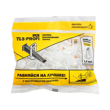 зажимы для выравнивания плитки TLS 1,4мм 100шт зажимы для выравнивания плитки tls 1мм 100шт