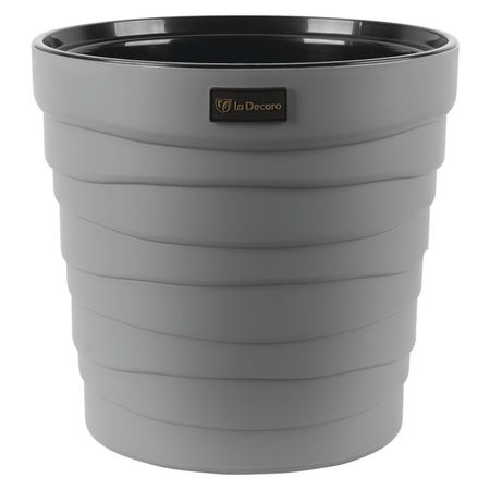 кашпо Бархан 7,5л  d26,5 серый жемчуг пластик кашпо декоративное элластик пласт loft 800х300х300 мм с дренажной вставкой 50 л белое