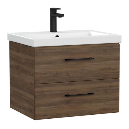 тумба без раковины подвесная CERSANIT Lara 60см орех-табак тумба boss велюр monolit мокко орех селект