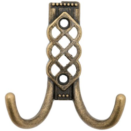 крючок 2-х рожковый сталь антик бронза крючок 2 х рожковый   антик бронза