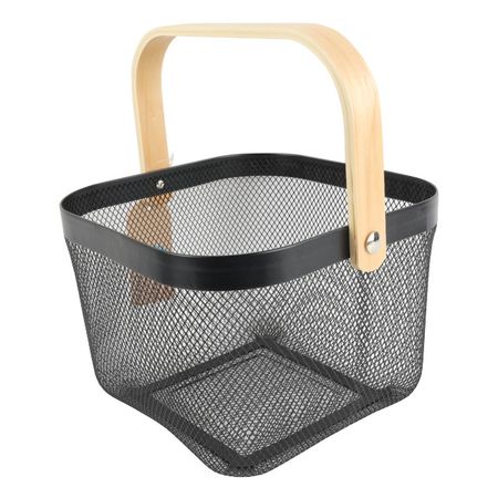 корзина для хранения TODELIA Thorm 250х245х185мм с ручкой металл/дерево черная шкатулка todelia seasons 24х17 6х7см дерево