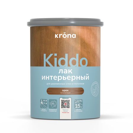 лак интерьерный KRONA KIDDO орех 0,75 л, арт. 66323309