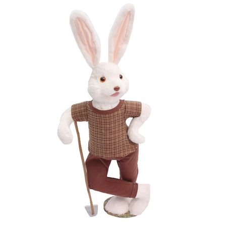 садовая декоративная фигура Кролик с лопатой SY231511A садовая декоративная фигура кролик с корзиной sy231510a