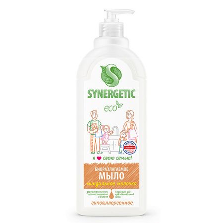 мыло жидкое SYNERGETIC Миндальное молочко 1л пирожное миндальное акульчев макаронс со вкусом фисташки 60 г