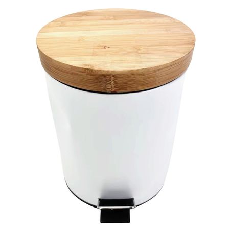 контейнер для мусора TODELIA 5л круглый с педалью железо, пластик белый фруктовница todelia 27 5х16 5х27 7см железо мдф