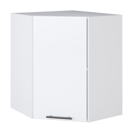 кухонный шкаф навесной угловой Белый лед 720х594х594мм 1 дверь МДФ/ЛДСП угловой патрон e27 алюминиевый белый 6а 250в usbo