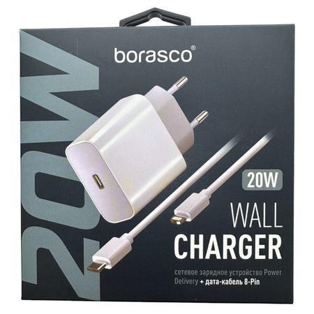 устройство сетевое зарядное Power Delivery 20 Вт с кабелем Type-C - 8 pi 3А 1м белый сетевое зарядное устройство samsung super fast charger gan type c pd3 0 45w
