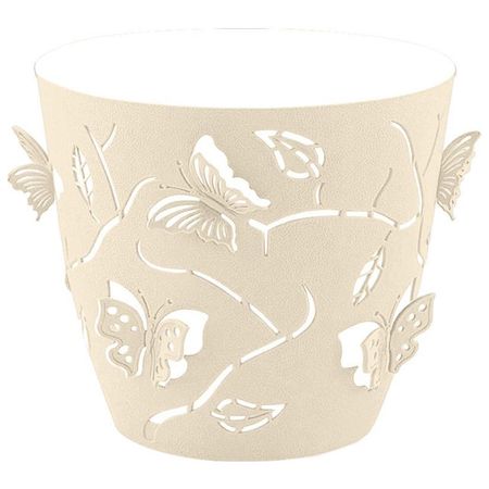 горшок двойной Бабочки 3D 2,5л d17,5см h16,4см песочно-белый пластик горшок для орхидей бабочки 3d 0 7л d11 5см h10 5см прозрачный пластик