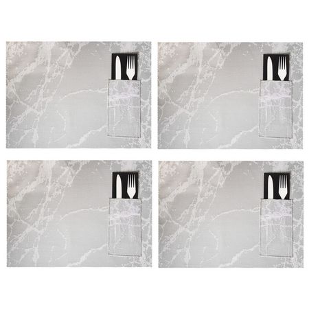 комплект салфеток сервировочных с карманом 30х45см 4шт серый, SET-24 из 10 микрофибровых протирочных салфеток