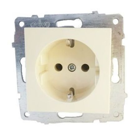 розетка 1 пост OVIVO Лофт с заземлением крем