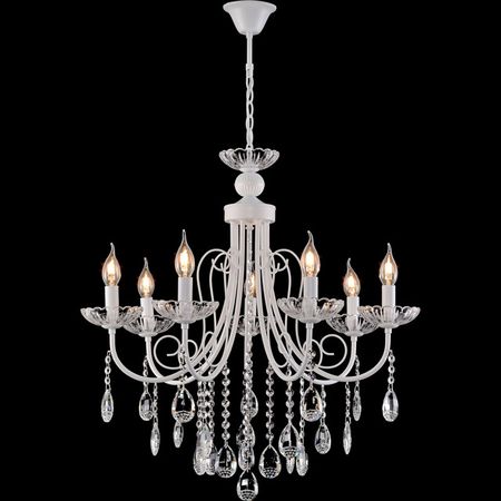 люстра подвесная SCHAFFNER Fuerte E14 40 Вт стекло металл белый