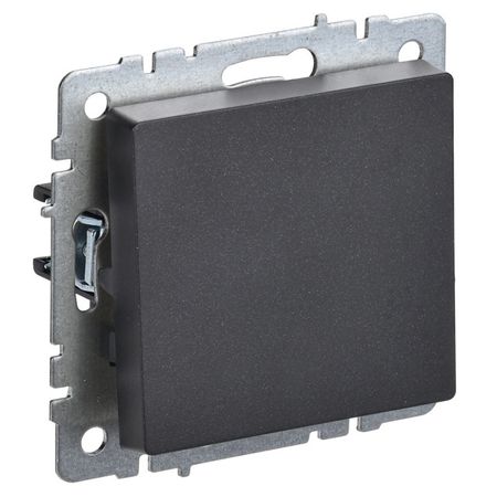 переключатель 1-клавишный IEK BRITE проходной 10А черный переключатель 2 клавишный ovivo loft проходной крем