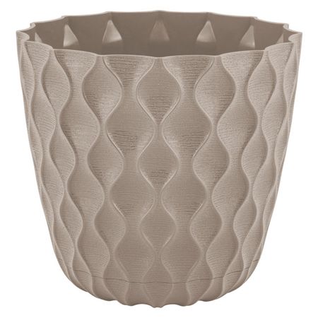 горшок для цветов InGreen Wave с дренажной сеткой и съемным поддоном 0,65л d115мм французский платан горшок для ов ingreen wave с дренажной сеткой и съемным поддоном 2 5л d175мм вулканический серый