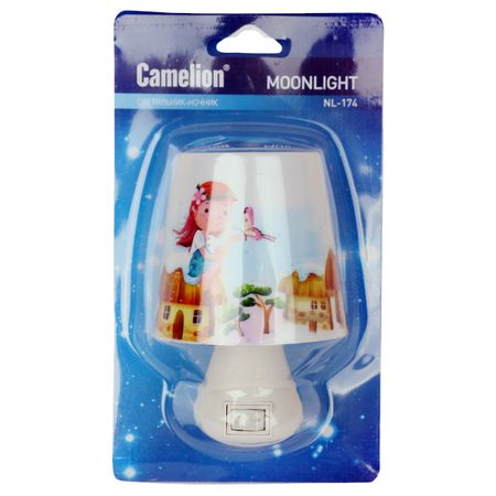 светильник ночник светодиодный CAMELION NL-174 Лампа ЛОН с выключателем белый ночник xlys мультяшный животное теплый белый свет