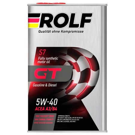 масло моторное ROLF GT SAE 5W-40 API SN/CF 1л масло трансмиссионное rolf atf iii минеральное 1л