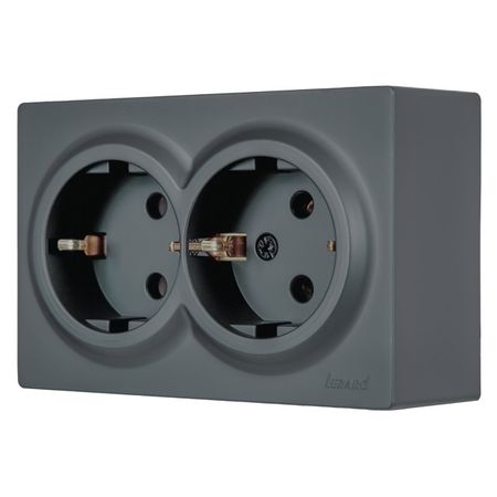 розетка 2 поста LEZARD Leto ПБТ с/з графит розетка 1 пост lezard leto пбт б з графит