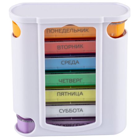 таблетница ECOS 28 секций 10,5х4,3х12,5см пластик лоток для столовых приборов mallony forma 40 5х33 5х4 5см 6 секций пластик тпр