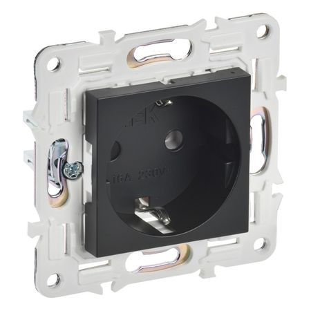 розетка 1 пост IEK Skandy с/з б/ш 16А черный розетка 1 пост iek skandy с з с ш 16а арктический белый
