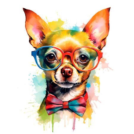 картина на холсте Акварельный чихуахуа 400х500мм миниатюрная фигурки собаки чихуахуа из пвх