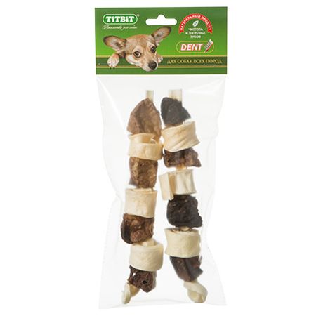 лакомство для собак TITBIT шашлычок говяжий 120г подарочный лакомства для собак titbit 280 г