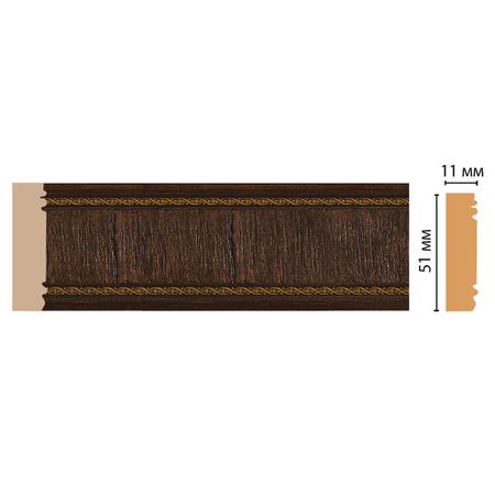 молдинг DECOMASTER 2400х11х50мм темно-коричневый, арт.156-1