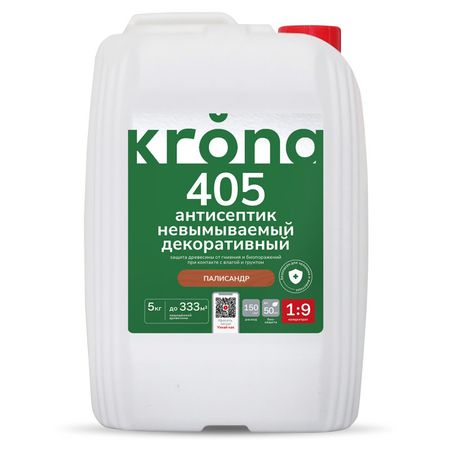 антисептик невымываемый декоративный KRONA 405 палисандр 5 кг, арт.66320209