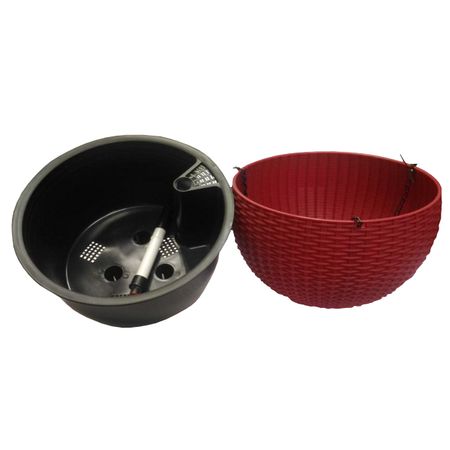 кашпо подвесное 4,7л d26см h16см бордо с указателем уровня воды автоматический контроллер уровня воды earuelectric df 96dk