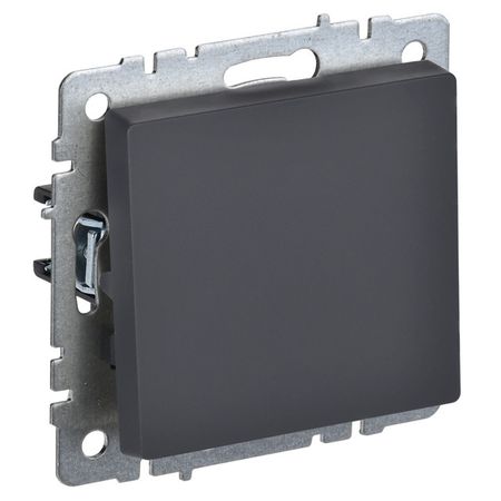 переключатель 1-клавишный IEK BRITE проходной 10А графит вывод кабеля iek brite графит